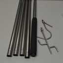 Stainless Steel Heavy Duty Clothes Hook Pole, 35-78Inch Adjustable Reach, 2 Hooks for Closet, Outdoor, Garment, Hangers