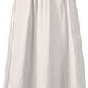 Women's Linen Wrap Skirt Casual Maxi Skirt Vintage A line Linen Skirt (White, M)