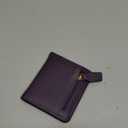 Toughergun Womens Small Slim Leather Wallet with RFID Protection, Compact Bifold Mini Purse with Clear ID Window (CH Steel Purple)