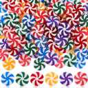 120 Pcs 25 mm Fake Christmas Candy Cane Peppermint Ornaments for Christmas Tree Decorations Xmas Candy Decor Ornaments Craft for DIY Crafts (Mixed Color)