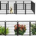 Getlay Dog Playpen 48 inch(H) 8 Panels Total 17.7 Ft(L) Dog Fence Outdoor for Yard. Wide Door Low ThresholdMetal Dog Pen Heavy Duty Pet Puppy Exercise Pen for Rv Camping Garden Yard