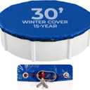 Blue Wave Arctic Armor 30-ft Round Above Ground Pool Winter Cover, Blue