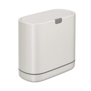 Bathroom Trash Can with Lid, 2.6 Gallon Slim Garbage Can with Inner Bucket, Press Top Bin, Plastic Narrow Wastebasket for Kitchen, Home, Office, Bedroom, Living Room