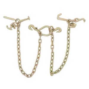 munirater 5/16in 3 FT 5400LBS Tow Chain Grade 70 V - Bridle Chain with RJT Cluster Hooks Replacement for Tow Truck Winch Cable Pull Wrecker Recovery Grab