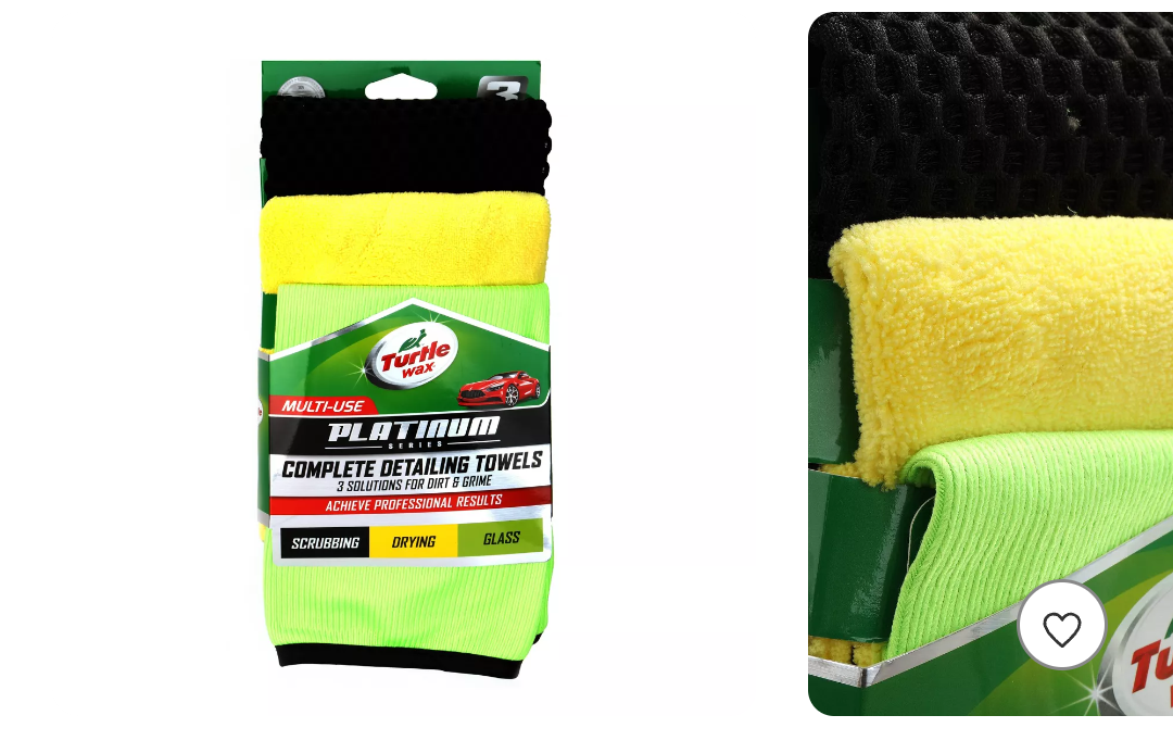 Turtle Wax Platinum 2 pk Microfiber Detailing Towel Set: Automotive Cleaning for Cars, Trucks, Motorcycles