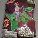 Spooktacular Creations Inflatable Costumes for Kids, Tyrannosaurus Air Blow Up Costumes, Riding a Dinosaur Costume (Green, Child 7-10 Years Old)