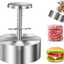 CHengQiSM Burger Press, Adjustable Hamburger Patty Maker 4.2" Stainless Steel Hamburger Press Patty Making Molds Patties for Beef, Vegetables, Meat, BBQ Barbecue Homemade Hamburger