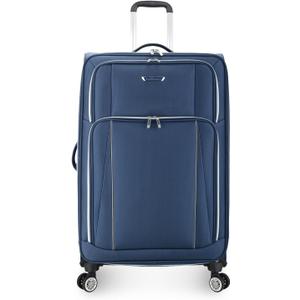Traveler's Choice Lares Softside Expandable Luggage with Spinner Wheels, Navy, Checked 30-Inch