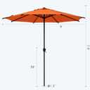 Abba Patio 9FT Lyon Outdoor Patio Umbrella Outdoor Table Umbrella with Crank Market Umbrella 8 Sturdy Ribs UV Protection Waterproof and Push Button Tilt for Garden Deck Backyard Pool,Orange