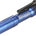 Streamlight 66606 MicroStream USB 250-Lumen 1150-Candela EDC Ultra-Compact Flashlight with Rechargeable Battery, Easy-Open Box, Blue