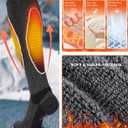 Hylaea Merino Wool Ski Socks, Cold Weather Socks for Snowboarding, Snow, Winter, Thermal Knee-high Warm Socks, Hunting (Large, Black Dark Grey Grey (3 Pairs))