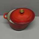 Mueller 6 Qt Enameled Cast Iron Dutch Oven, Heavy-Duty Casserole Dish and Braiser Pan with Lid and Stainless Knob, Safe for All Cooktops (Red)