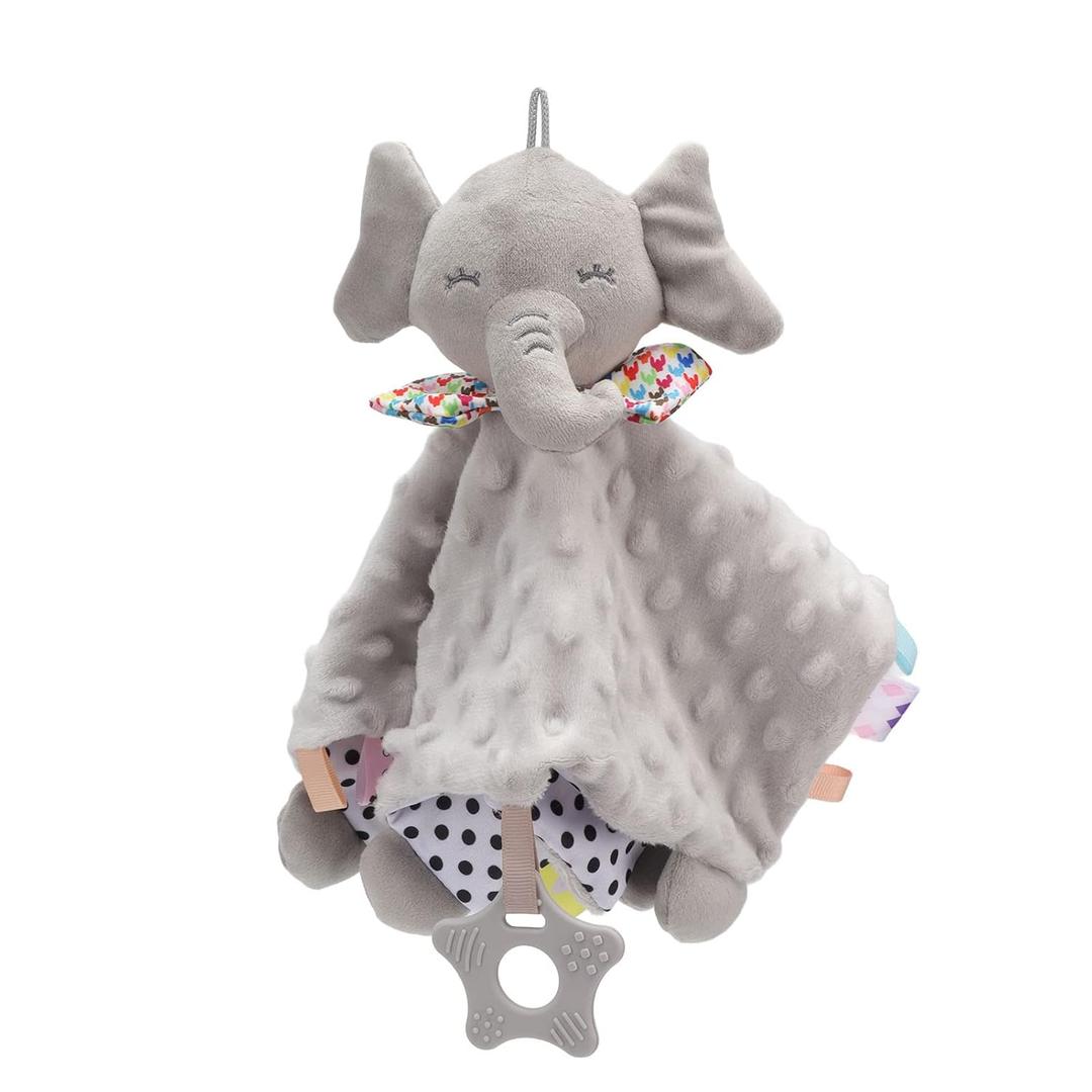Baby Security Blanket,Bright Color Plush Comfortable Baby Snuggle Blanket Security Blanket for Girls Lovey Infant (Grey)