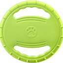 1 Pack Dog Soft Flying Discs Interactive Training Toys, EVA Material Lightweight Pet Supplies, Floats in Water, Great for Beach and Pool (Green)