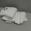 H.VERSAILTEX White Linen Curtains Flax Linen Blended Curtain Panels for Living Room/Bedroom Semi Sheer Privacy Curtains 108 inch Length 2 Panels Set Nickel Grommet Window Drapes, White