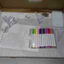 LED Note Board with Colors, Rechargeable LED Drawing Board with 7 Markers, 5 Mode 13.8" x 9.8" Acrylic Message Board with Light, Include Hanging Chain, Led Drawing Board with Stand for Room Decor