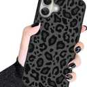 3 x KANGHAR Case Compatible with iPhone 16 Pro,Black Leopard Design,Tire Texture Non-Slip +Shockproof Rugged TPU Protective Case for iPhone 16 Pro 6.3 Inch