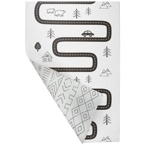 Baby Care Play Mat (Medium, Nordic Trails - Tribal) 73’’ x 49’’ Original One-Piece Reversible Rollable Waterproof Firm PVC Play Mat for Infants, Babies, Toddler, and Kids