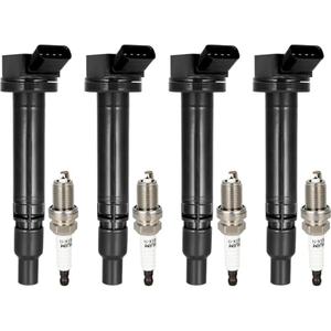 ECCPP UF507 4 ignition coils with 4 iridium Spark Plugs for Toyota for Lexus for Scion TC L4 2.5L 2.7L C1596 UF-507 UF-587