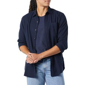 Amazon Essentials Men's Long-Sleeve Flannel Shirt - Discontinued Colors (Blue, XS)