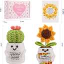 Get Well Gifts for Women - Positive Sunflower Crochet Surgery Recovery and Cancer Care Comfort Gifts, Get Well Soon Hospital Bag Essentials, Cheer Up and Encouragement for Patients