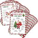 Who is Most Like Santa Clause/ELF Game Cards 30PCS, 5 x 7 Inches Fun & Easy for Family Christmas Holiday Office Friends Church Party, Holiday Party Supplies for Xmas, sdwl02