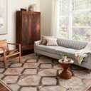 Loloi Wynter Collection WYN-08 Graphite/Blush 7'-6" x 9'-6" Area Rug, .13" Thick, Area Rug, Soft, Durable, Printed, Vintage Inspired, Low Pile, Non-Shedding, Easy Clean, Living Room Rug