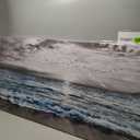 Wapluam Large Wall Decor For Living Room Canvas Wall Art For Bedroom Office Wall Decorations Black And White Painting Blue Sea Wave Pictures Artwork For Modern Stretched and Framed Beach Posters (60"L x 30"W)