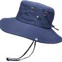 Fishing Hat for Men Women, Wide Brim Summer Safari Hat, UDF 50+ UV Protection Sun Hats, Bucket Hiking Beach Hat