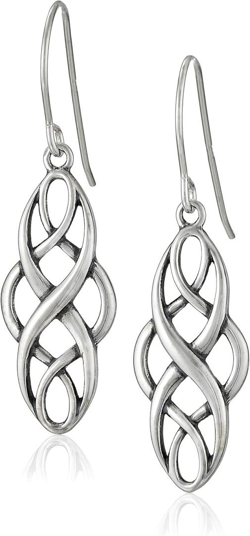 Amazon Essentials Dangle Earrings, Celtic Knot Design (Silver)