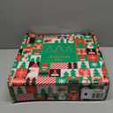 SINTENILL 5 FT Pop Up Christmas Tree with Timer Lights and Decorations, Red Tinsel Artificial Christmas Tree with 24 Balls Ornaments, Collapsible Pencil Tree for Xmas Home Office Party Decor (Red - Green Edges)