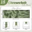 15 Pack Sage Green Cheesecloth Table Runner 17 x 108 inch Cheese Cloth Table Runners 9ft Green Table Runner Rustic Romantic Sheer Gauze Runner for Wedding Party Baby Shower Table Decoration