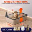 XXXL Stainless Steel Litter Box with Lid,28" L*20" W*18" H Extra Large Metal Cat Litter Boxs, Jumbo Enclosed Litter Box for Big Cats and Multi-Cat Households,Non-Sticky, Anti-Leakage, Easy to Clean