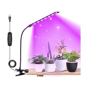 iPower LED Grow Light Strips Full Spectrum for Indoor Plants with Auto ON/Off 3/9/12H Timer, 10 Dimmable Levels Per Tube, Sunlike Grow Lamp for Hydroponics Succulent, Red&Blue, 1 Tubes