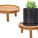 ARTORA Mid Century Modern Plant Stand, Wood Indoor Plant Holder Succulents Plant Pot Raiser Decorative Corner Planter Stand for Small to Medium Plants (Natural 2PCS)