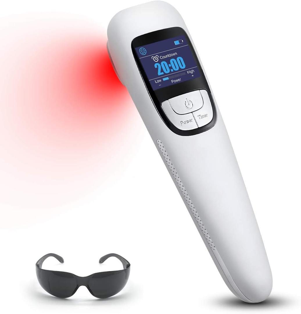 Red Light Therapy Device for Shoulder Back Knee Joint Muscle Pain Relief, 13pcs x 650nm + 3pcs x 808nm, 4 Power + 4 Timer, Handheld Cold Laser Therapy Device for Dogs Pet Horse