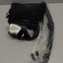 Greatever Snorkel Set Pano 3 Window Snorkel Mask Adult, Panoramic Wide View, Anti-Fog Scuba Diving Mask, Anti-Leak Snorkel Goggles Dry Top Snorkel, Professional Snorkeling Gear for Adults (Black)