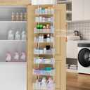 VyGrow Over The Door Organizer, 8-tier Metal Door Organizer Hanging with Adjustable Baskets, Behind The Door Storage for Bedroom Closet Bathroom Pantry Cabinet Kitchen, White