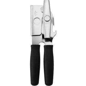 Portable Can Opener, Features an Ergonimic Handle for Optimal Comfort, and Built-in Bottle Opener for a 2-in-1 Tool, Durable Cutting Wheel, Black