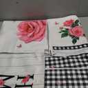 4 Pcs Pink Rose Kitchen Towel Set Funny Housewife Farmhouse Rustic Bath Hand Towel for Holiday Bathroom Gift, 24 x 16 Inches