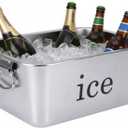 14L Ice Bucket for Freezer,Stainless Steel Ice Cube Bin with Handle,Large Capacity Ice Container Champagne Bucket Carry Drink Storage Cooler,Halloween Ice Buckets for Parties