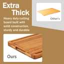 Allsum Bamboo Cutting Boards for Kitchen, 1" Extra Thick Wood Butcher Block, Heavy Duty Wooden Chopping Block, Charcuterie Boards & Cheese Platter