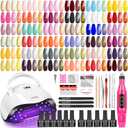 NAIL POLISH KIT with U V Lamp and Drill Starter Kit 36 Colors Gel Nail Polish Nail Art Gel Manicure Kit