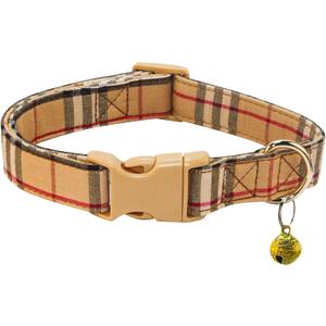 Dog Bowtie Collars, Cute Soft Velvet Dog Collar with Bow Tie, Safety Metal Buckle, Adjustable Collars for Boy and Girl Dogs Pets. (dark beige)