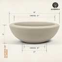 ARBORA 26" Santorini Bowl Polyresin Indoor and Outdoor Planter with Classic Cream Finish - Durable, Weatherproof, Lightweight, Large Plant Pot for Patio, Garden, Deck, Entryway, 26" Single