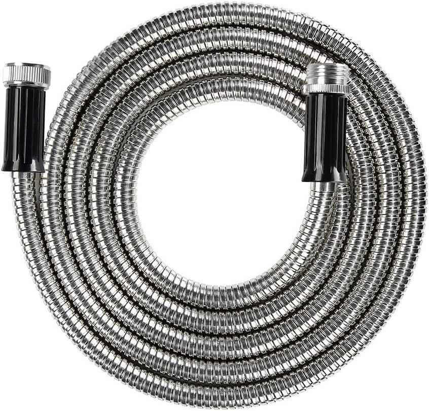 Metal Short Garden Hose 15ft Connectors, Drainage Hose for Dehumidifier Small Water Hose Extension High Pressure Bib Reel Extender, Drinking Water Hose for RV Outdoor