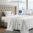 LANE LINEN 100% Egyptian Cotton Extra Long Twin Sheets, Soft & Comfy No Pill Fade Resistant Twin XL Sheet Sets Perfect for Hospital Beds and Dorm Room, 15" Deep Pocket - White