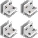 4pcs Aluminum Alloy Glass Clamp, 5-8mm Thick Glass, 90 Degrees, Silver