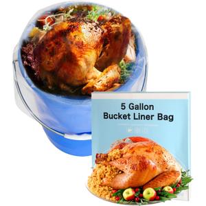 5 Gallon Turkey Brine Bag 16 Pack 20"x28" Bucket Liner Bags for Marinating and Brining Food Grade, BPA Free, Extra Heavy Duty Leak Proof