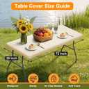 BDDC 2 Pack Rectangle Fitted Table Covers for 6 Foot Tables – 30" x 72" Stretchy Spandex Ivory Table Cloth, Washable & Wrinkle-Resistant Tablecloth for Indoor/Outdoor Picnics, Patios & Events, Rectangular 30" x 72"